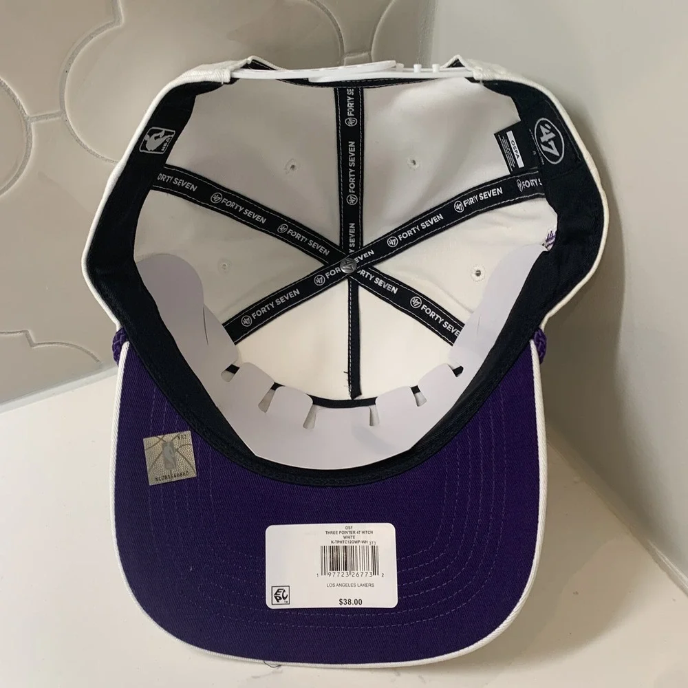 '47 Brand Los Angeles Lakers NBA Hitch Rope White Adjustable Snapback Hat OSFM